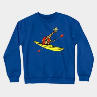 Giraffe in a boat Crewneck Sweatshirt